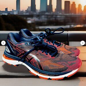 Asics Gel Nimbus 19 Running Shoes Peacoat Red Clay Mens 9 US 42.5 EUR 8 UK
